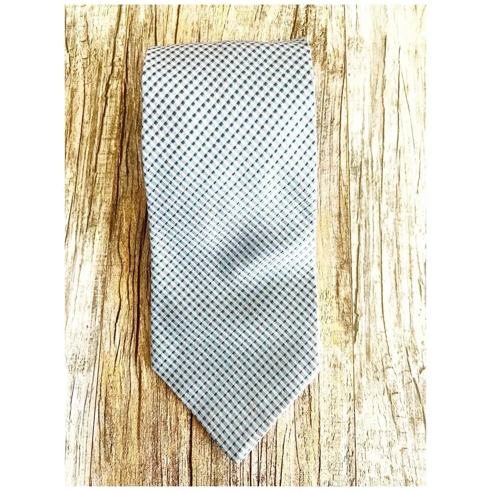 Banana Republic 100% Silk Men’s Tie Blue Check Made In Italy Preppy Boss Office
